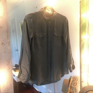 Green Everlane button down